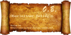 Oberleitner Belián névjegykártya